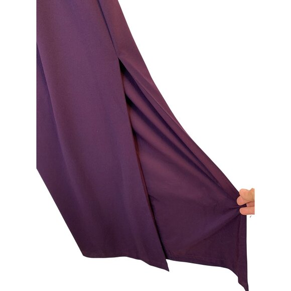 Ralph Lauren Purple Cold Shoulder Formal Gown Slit Size 10 NWT MSRP $210 9016 - Picture 3 of 12